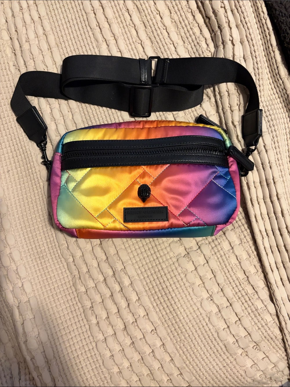Kurt Geiger Rainbow Quilted Crossbody Belt Bag